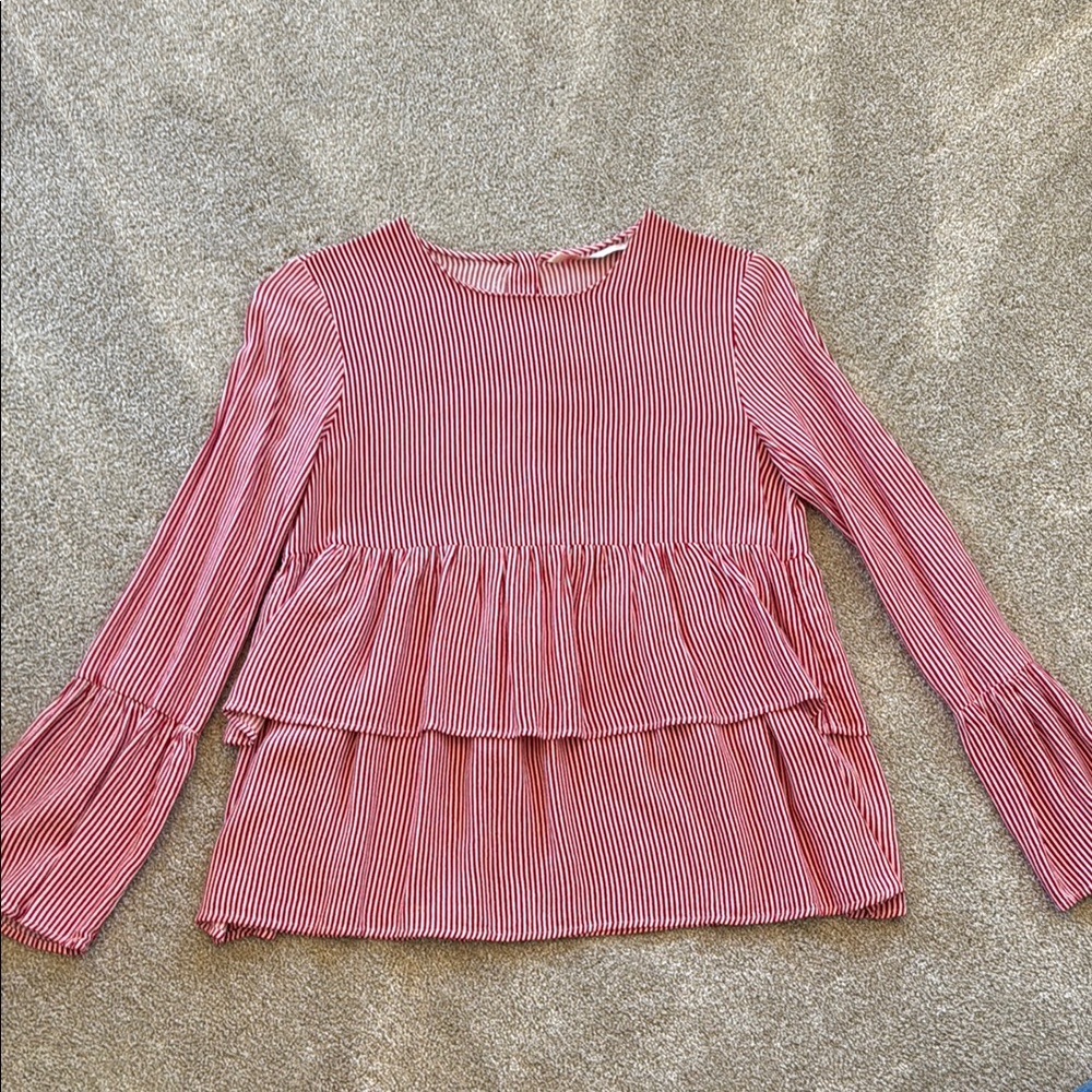 Zara Striped Red Women's Top